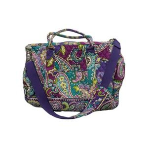 Vera Bradley Grand Traveler Framed in the Heather Paisley Pattern Trolly Handle